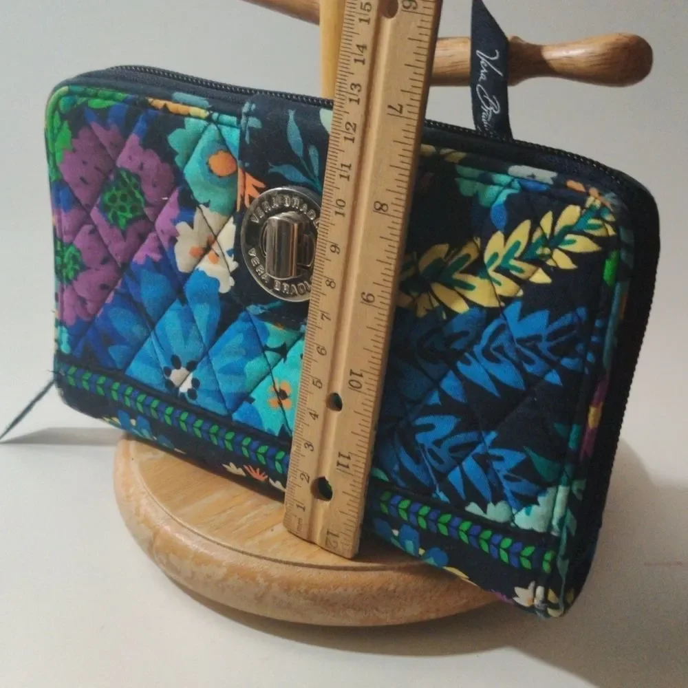 Vera Bradley MidNight Blue and Black Hues Floral Clutch Wallet - Picture 12 of 16